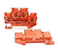 Morsettiera for guida DIN da 10 pezzi PTTB 2.5, connettore a molla a doppio strato, collegamento rapido a innesto elettrico industriale(PTTB-2.5-ORANGE)