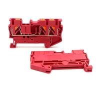 Morsettiera for guida DIN PT 2.5-TWIN con morsetto a molla, tecnologia push-in for cavi da 0,14-2,5 mm², connettore senza viti a due livelli (50 pezzi)(PT-2.5-TWIN-RED)