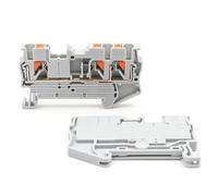 Morsettiera for guida DIN PT 2.5-TWIN con morsetto a molla, tecnologia push-in for cavi da 0,14-2,5 mm², connettore senza viti a due livelli (50 pezzi)(PT-2.5-TWIN-GRAY)