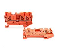 Morsettiera for guida DIN PT 2.5-TWIN con morsetto a molla, tecnologia push-in for cavi da 0,14-2,5 mm², connettore senza viti a due livelli (50 pezzi)(PT-2.5-TWIN-ORANGE)