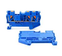 Morsettiera for guida DIN PT 2.5-TWIN con morsetto a molla, tecnologia push-in for cavi da 0,14-2,5 mm², connettore senza viti a due livelli (50 pezzi)(PT-2.5-TWIN-BLUE)
