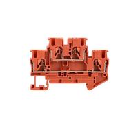 Morsettiera for guida DIN PTTB-2.5 10 pezzi 4 colori Morsetto a molla a doppio strato 24 A 500 V Conduttore PE AWG26-16(Orange)