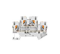 Morsettiera for guida DIN PTTB-2.5 da 10 pezzi, 4 colori, morsetto a molla a doppio strato, 24 A, 500 V, conduttore PE AWG26-16(Gray)