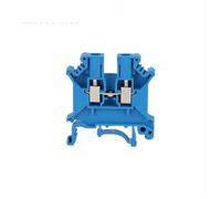 Morsettiera passante a vite multicolore UK3N, connettore elettrico per guida DIN, 10 pezzi (Blue)