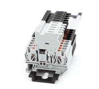 Morsettiera per fusibili plug-in PT 4-HESI 5 x 20 mm con LED 24 V/220 V, cavo 4 mm², guida DIN, 10 pezzi (Gray-with 220V LED)