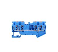 Morsettiera per guida DIN PT2.5-QU, 10 pezzi, connettore filo a 4 conduttori, plug-in (PT2.5-QU-Blue)