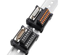 Morsettiera PLC Morsettiera seriale DB9 - Adattatore da 9 pin a 15/25/37/44/50/78 pin, connettore maschio/femmina con guida DIN(EXTB-DM15S-42D)