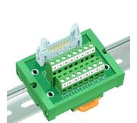 Morsettiera PLC Scheda breakout del modulo di interfaccia con intestazione maschio doppia IDC16 passo 2,54 mm for montaggio su guida DIN.(HL-IDC16-TB)