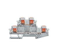 Morsettiera plug-in a doppio livello PTTBV 2.5, ingresso laterale, 2,5 mm², cablaggio, montaggio su guida DIN, 5 pezzi (PTTBV2.5-Gray)