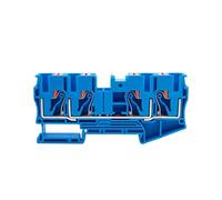 Morsettiera plug-in PT6-QU 6 mm² per cavo elettrico, collegamento guida DIN 4 fili, 10 pezzi(PT6-QU BLUE)