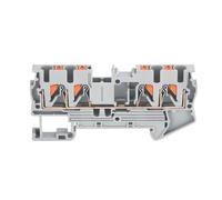 Morsettiera PT2.5-QUATTRO da 50 pezzi, 4 conduttori, for guida DIN, con collegamento a molla, connettore a innesto for cavi elettrici(GRAY)