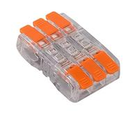 Morsettiere a collegamento rapido ad incastro da 10 pezzi con clip trasparente, rame stagnato, for cavi da 0,2-2,5 mm² Capicorda(3-in 3-out 10PCS)