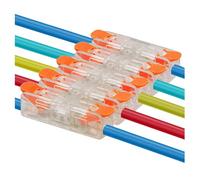 Morsettiere a innesto, confezione da 10, 2/3/5/10/12 posizioni, alloggiamento trasparente ignifugo, leva di collegamento rapido(PCT-303 (pack of 10))