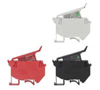 Morsettiere con luce a LED DC 24V 1/2/4/6/10A UK-5-HESI Supporto for blocco fusibili a vite con connettore nero 10 pezzi(No Fuse,Gray)