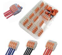 Morsettiere elettriche,CTRICALVER Capicorda a Morsetto a Leva Connettore cavo elettrico Kit di morsettiere, Blocchi connettori elettrici 12 Pezzi 4 Porte.