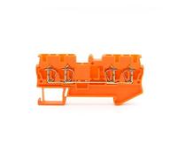 Morsettiere for guida DIN da 10 pezzi, morsettiere a molla a 4 pin con connettore for cavi ST-2.5-QUATTRO(Orange)