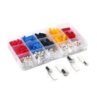 Morsettiere for interruttori automatici C45, kit capicorda a collegamento rapido in rame da 140 o 260 pezzi Terminali a crimpare a freddo placcati in argento Capicorda(260 pcs set)