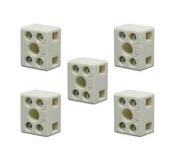 Morsettiere in ceramica a 2 via, connettori ceramici in porcellana ad alta temperatura da 10A 250V con apertura di ingresso di 2.9mm per cavi elettrici e varie situazioni di cablaggio(5pcs)