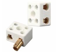 Morsettiere in ceramica, confezione da 10, morsetti di collegamento in rame ispessito 10A-30A-60A-100A, connettori a vite(1 in 1 out 10A)