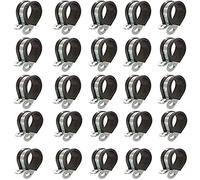 morsetto a barilotto, 30 pezzi, fascette stringitubo in gomma in acciaio inossidabile 304, morsetti a U, kit di for cavi in metallo, clip a P(22 mm)