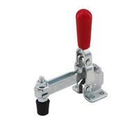 Morsetto a bilanciere a sgancio rapido 12050UL, nichelato, barra argentata, antiscivolo, rosso, 100 kg/220 lb
