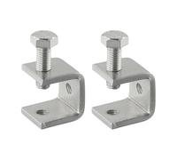 Morsetto a C, Morsetto a C Ganascia Clip a forma di U Acciaio inossidabile Argento con vite 0-20mm 1/2/4 pezzi(2Pcs)