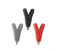 Morsetto a clip per test Kelvin a coccodrillo in rame placcato oro 10A per test LCR Meter - Rosso Nero Grigio, Presa a dente di sega, Alloggiamento ABS isolato, Circuito elettrico e misurazione della