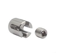 Morsetto a croce in acciaio inossidabile per funi metalliche di diametro compreso tra 2 mm e 8 mm, adatto per installazioni a traliccio a parete (M16 x 8)