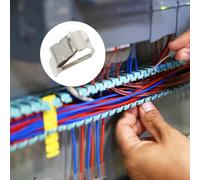 Morsetto a filo in acciaio inox 30pcs Morsetto solare Fili cavi per cavi