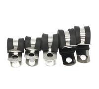 Morsetto a forma di R in acciaio inossidabile, 12 pezzi di fascette a P rivestite in gomma, tipo R, for cavi flessibili, 6-45 mm, in acciaio inossidabile(45 mm)