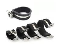 Morsetto a forma di R in acciaio inossidabile, Fascette stringitubo for cavi e tubi flessibili di tipo R rivestite in gomma in acciaio inossidabile 304, confezione da M6 a M46(16mm-5pcs)