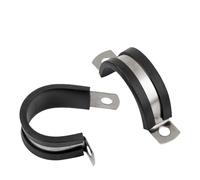 Morsetto a forma di R in acciaio inossidabile, Morsetti for tubi U/R in acciaio inossidabile 304 e gomma neri, diverse misure(U Type M6 (5Pcs))