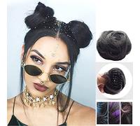 Morsetto a mascella per chignon, extension per chignon, parrucca umana marrone scuro