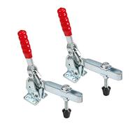 Morsetto a scatto orizzontale, Morsetto a ginocchiera verticale in acciaio zincato blu, forza di serraggio 50 kg, sgancio rapido, confezione da 5(GH-12132 2pcs)