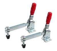 Morsetto a scatto orizzontale, Morsetto a ginocchiera verticale in acciaio zincato blu, forza di serraggio 50 kg, sgancio rapido, confezione da 5(GH-101-E 2pcs)
