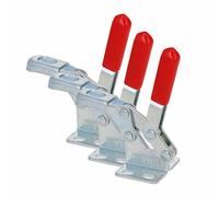 Morsetto a scatto orizzontale, Morsetto a ginocchiera verticale in acciaio zincato blu, forza di serraggio 50 kg, sgancio rapido, confezione da 5(GH-13009 3pcs)