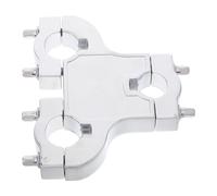 Morsetto a Tre Fori per Batteria, Accessorio Regolabile in Metallo | Installazione Rapida, Colore Argento, per Set di Tamburi e Accessori Musicali, Design Multifunzione