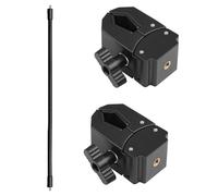 Morsetto a U doppio per fotografia, con collo d'oca flessibile per tenere fotocamere, luci, microfoni in varie posizioni, regolabile, braccio flessibile, doppio morsetto forte