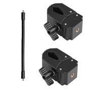 Morsetto a U doppio per fotografia, con collo d'oca flessibile per tenere fotocamere, luci, microfoni in varie posizioni, regolabile, a forma di U, doppio morsetto