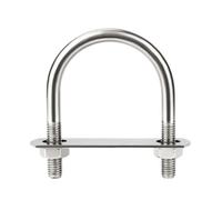 Morsetto a U in acciaio inossidabile 304 con dadi a piastra, lunghezza 32-160 mm, fibbie fisse for tubi a forma di U tonda M6, 4 pezzi(M6x90x160mm)