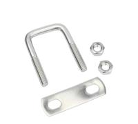 Morsetto a vite a U in acciaio inossidabile 304 con dadi e deflettore, morsetto a vite a U quadrato ad angolo retto M12, 1 pezzo(M12x70x220mm)