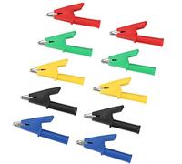Morsetto Cavo, Akozon 10pz P2002 Morsetto a Coccodrillo Completamente Isolati a Innesto 20A / 380V per 4mm Cavo Banana Cavi Banana Coccodrillo per Multimetro