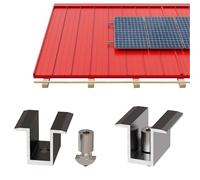 Morsetto centrale in alluminio, per pannelli solari, fissaggio a tetto, per fotovoltaico OT 30 mm, nero, 100 pezzi (50)