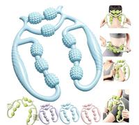 Morsetto circolare per gambe, 360 gradi, 9 ruote, strumento di massaggio per donne e uomini, sollievo dal dolore muscolare, rullo massaggiante multiuso, morsetto per gambe circolari per polso, mano