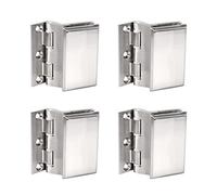 Morsetto da bagno, cerniera scorrevole con clip for finestra in vetro for porta da ufficio in acciaio inossidabile da 4 pezzi