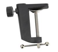 Morsetto da Tavolo per Supporto Microfono in Alluminio Nero | Montaggio su Piano, Design Antiscivolo e Uso Semplice, Base Stabile per Staffa da Tavolo