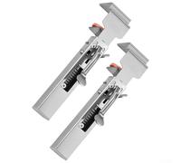 Morsetto di fissaggio regolabile per cassetti per installazione di armadi, clip in acciaio inox con testa spessa 2 mm, chiusura a tocco e design rinforzato, argento