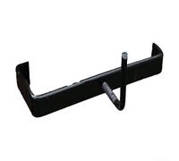 Morsetto di sicurezza per recinzioni in calcestruzzo, staffa di sicurezza in alluminio, 7,6 x 2,5 cm, per pali in cemento da 10,2 cm, con fibbia a C e perno a L, finitura nera, facile