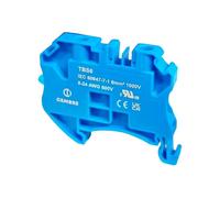 Morsetto Din Cembre Serraggio a Vite 6 mmq 8 mm blu TBS6-BU