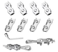Morsetto Duplex Clip per Fune Metallica Morsetti M5 8pcs per Funi Duplex per Fune di Sartiame Cavo di Tensione Funi Metalliche di Tensionamento (M5)